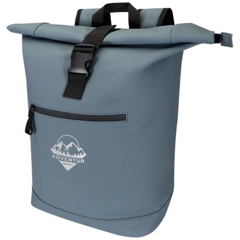 Mochila de 15" y 18 L con parte superior enrollable de material reciclado con certificado GRS "Resi Plus"
