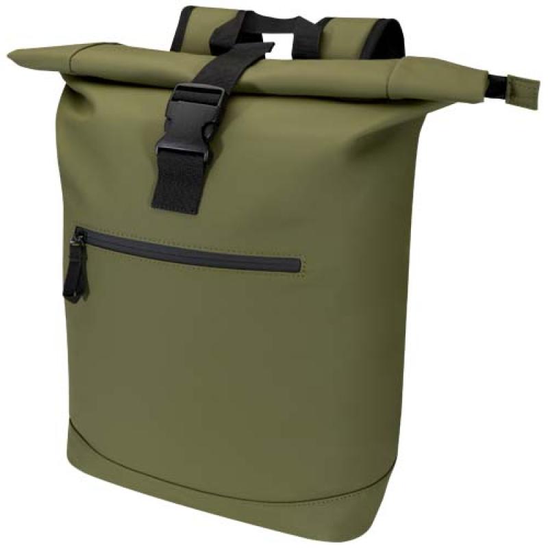 Mochila de 15" y 18 L con parte superior enrollable de material reciclado con certificado GRS "Resi Plus"