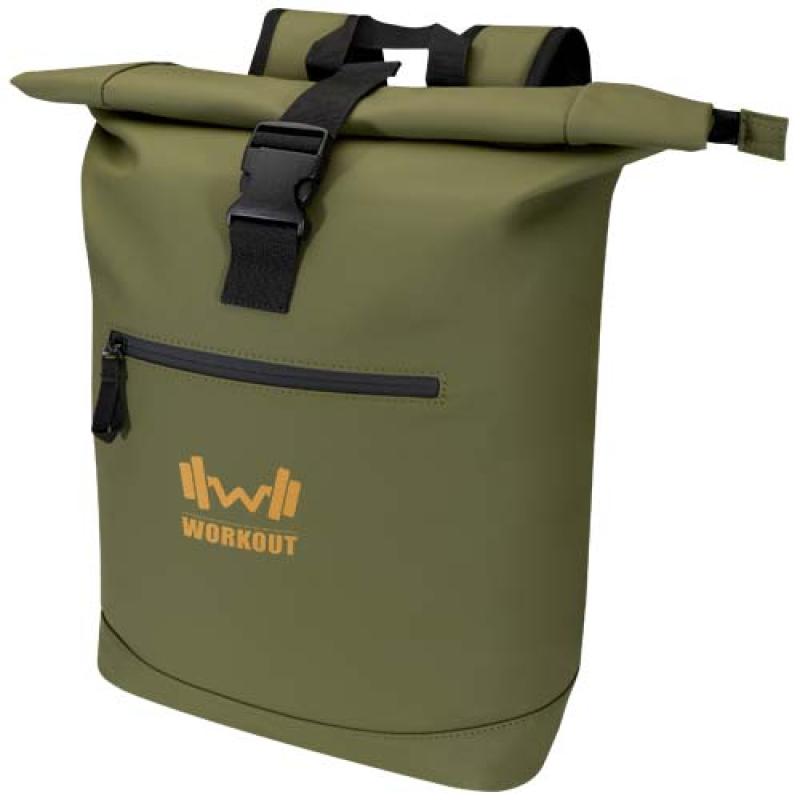Mochila de 15" y 18 L con parte superior enrollable de material reciclado con certificado GRS "Resi Plus"
