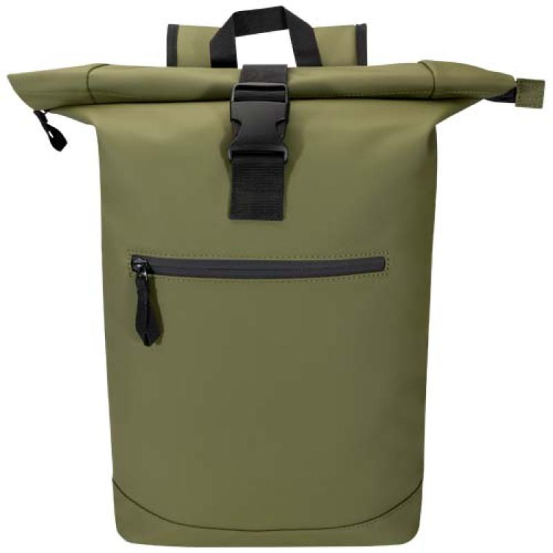 Mochila de 15" y 18 L con parte superior enrollable de material reciclado con certificado GRS "Resi Plus"