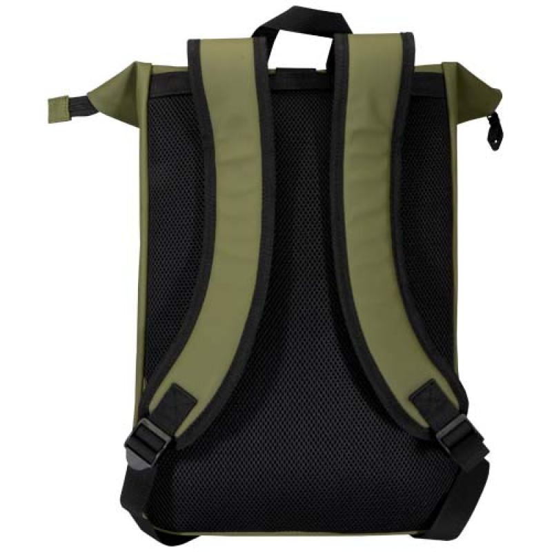 Mochila de 15" y 18 L con parte superior enrollable de material reciclado con certificado GRS "Resi Plus"
