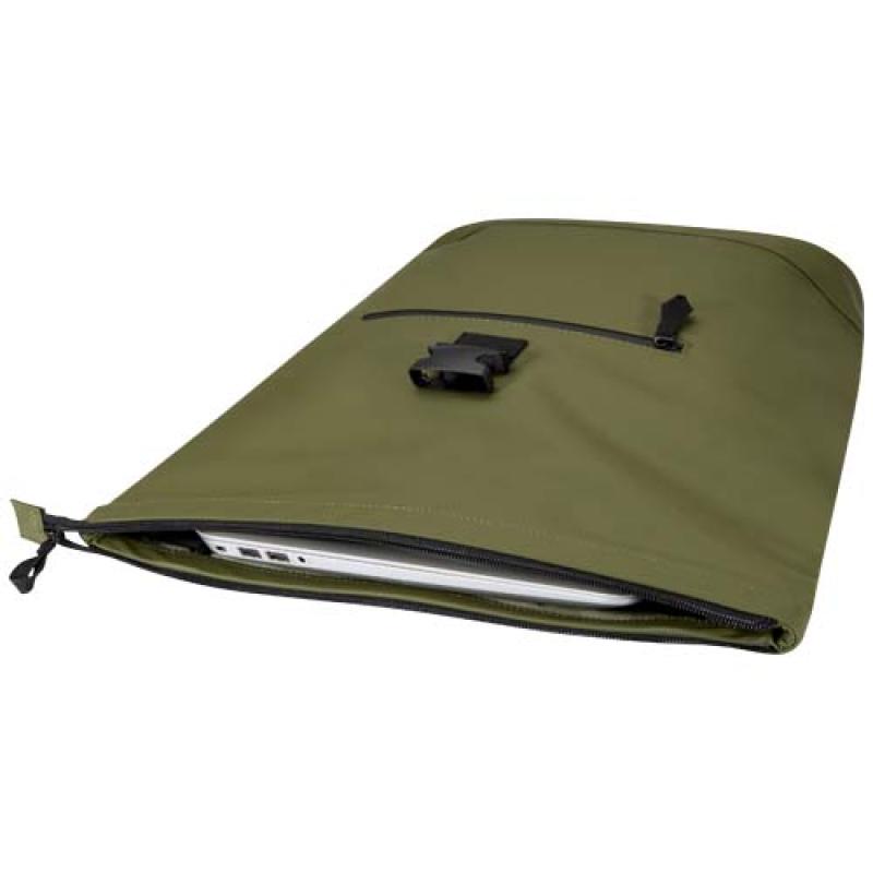 Mochila de 15" y 18 L con parte superior enrollable de material reciclado con certificado GRS "Resi Plus"