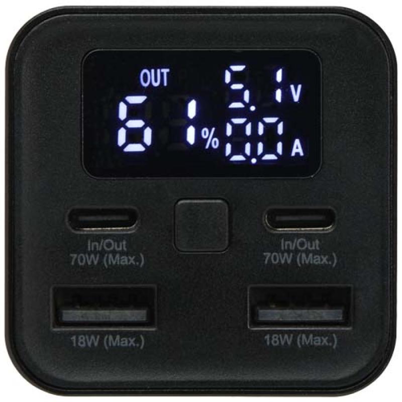 Batería externa para portátil de aluminio reciclado de 20 000 mAh y 70 W "Acamar"