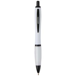 Bolígrafo de plástico reciclado con adornos negros (tinta negra) "Nash"