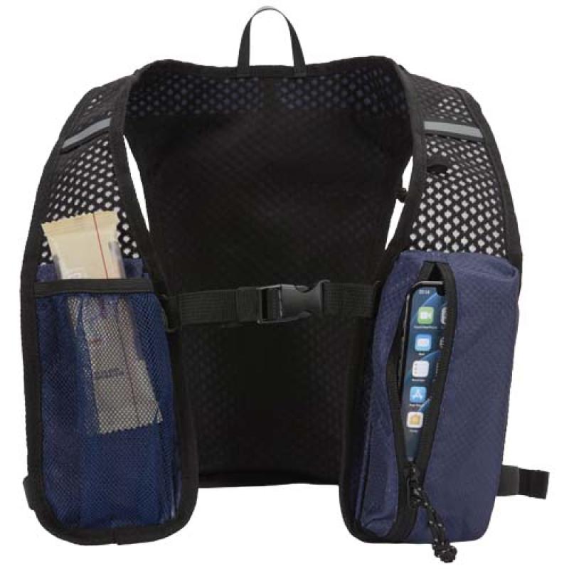 Chaleco de running de material reciclado con certificado GRS y mochila de hidratación de 5 L "Nomad"