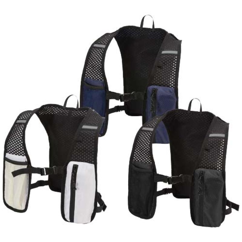 Chaleco de running de material reciclado con certificado GRS y mochila de hidratación de 5 L "Nomad"
