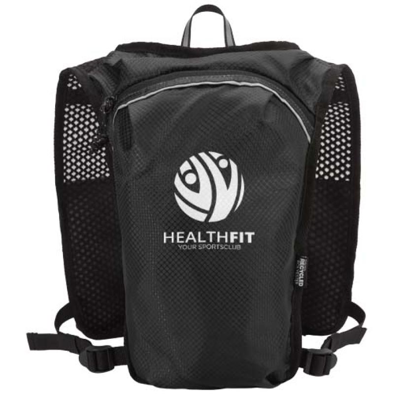 Chaleco de running de material reciclado con certificado GRS y mochila de hidratación de 5 L "Nomad"