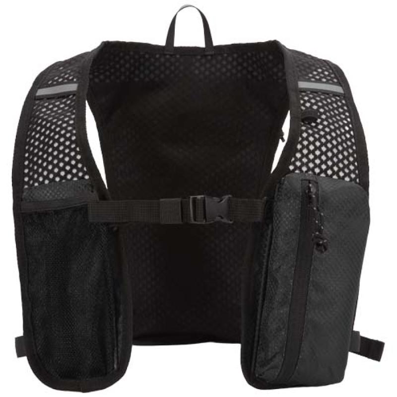 Chaleco de running de material reciclado con certificado GRS y mochila de hidratación de 5 L "Nomad"