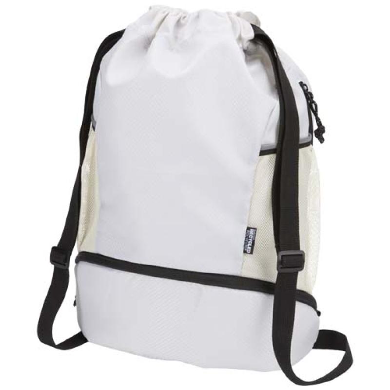 Bolsa deportiva de 18 L con cordón y compartimento inferior de material reciclado con certificado GRS "Nomad"