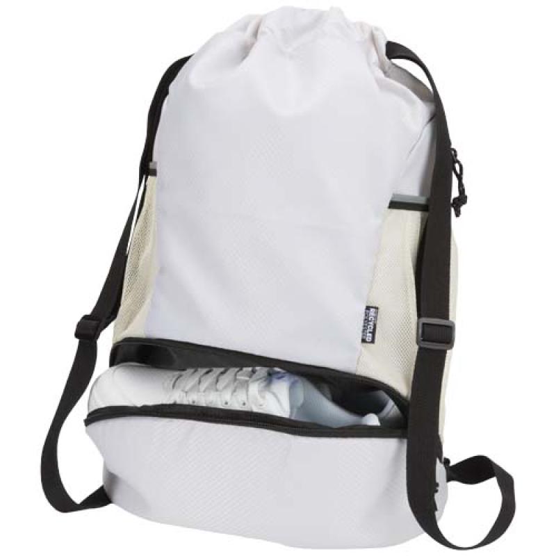 Bolsa deportiva de 18 L con cordón y compartimento inferior de material reciclado con certificado GRS "Nomad"