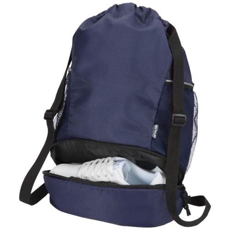 Bolsa deportiva de 18 L con cordón y compartimento inferior de material reciclado con certificado GRS "Nomad"