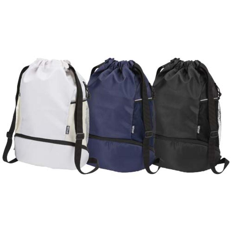 Bolsa deportiva de 18 L con cordón y compartimento inferior de material reciclado con certificado GRS "Nomad"