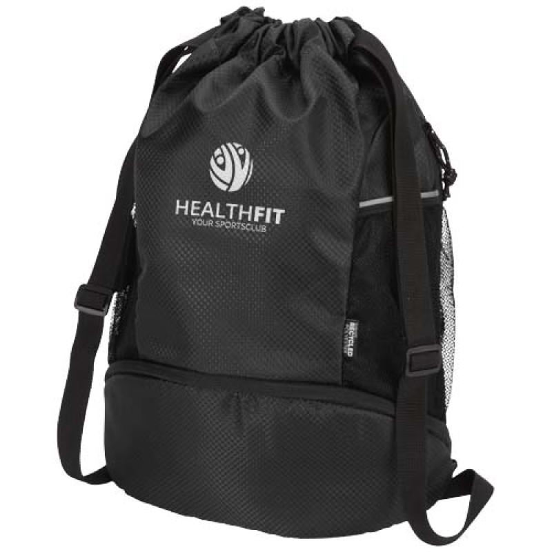 Bolsa deportiva de 18 L con cordón y compartimento inferior de material reciclado con certificado GRS "Nomad"