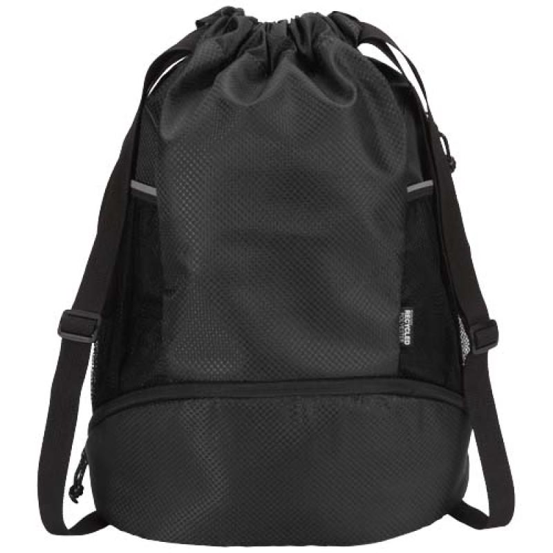 Bolsa deportiva de 18 L con cordón y compartimento inferior de material reciclado con certificado GRS "Nomad"