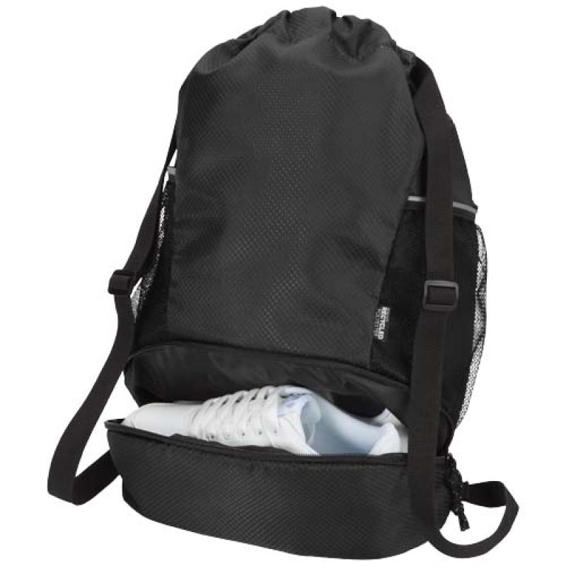 Bolsa deportiva de 18 L con cordón y compartimento inferior de material reciclado con certificado GRS "Nomad"