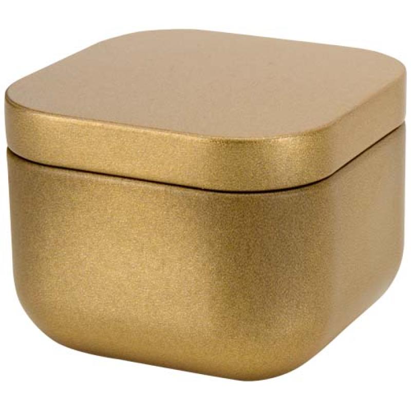 Vela cuadrada en caja metálica con aroma de vainilla "Tindra"