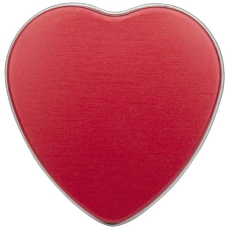 Vela con forma de corazón y aroma de vainilla en caja metálica "Blissful"