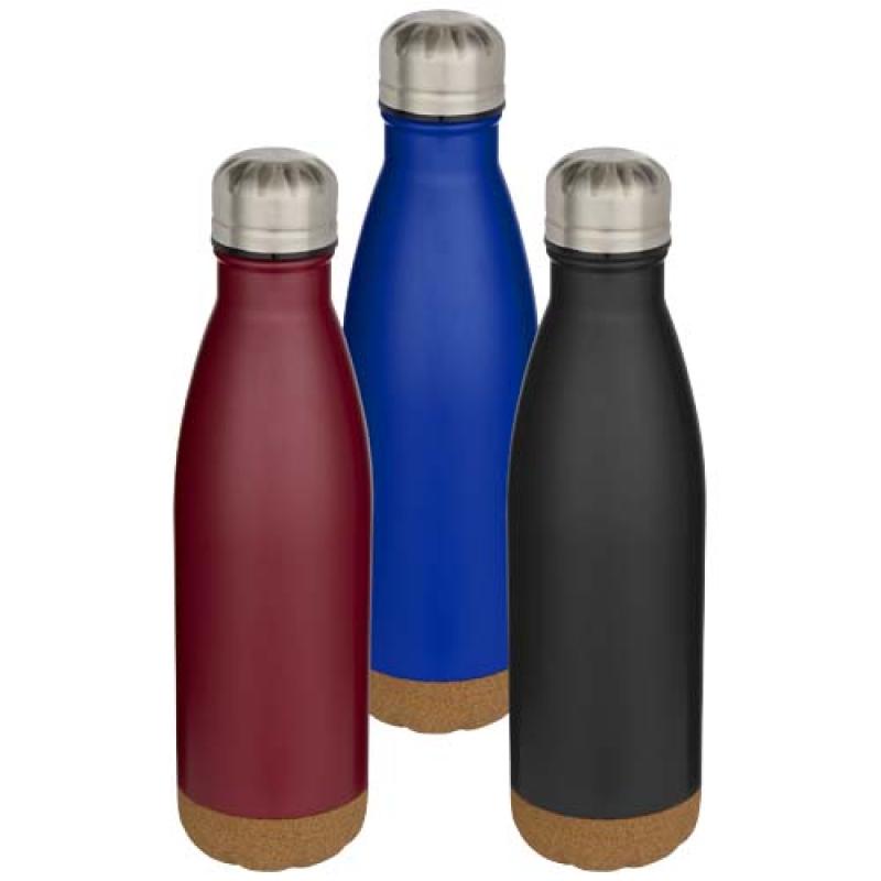 Botella de 500 ml de acero inoxidable con aislamiento y doble pared con detalles de corcho "Cove"