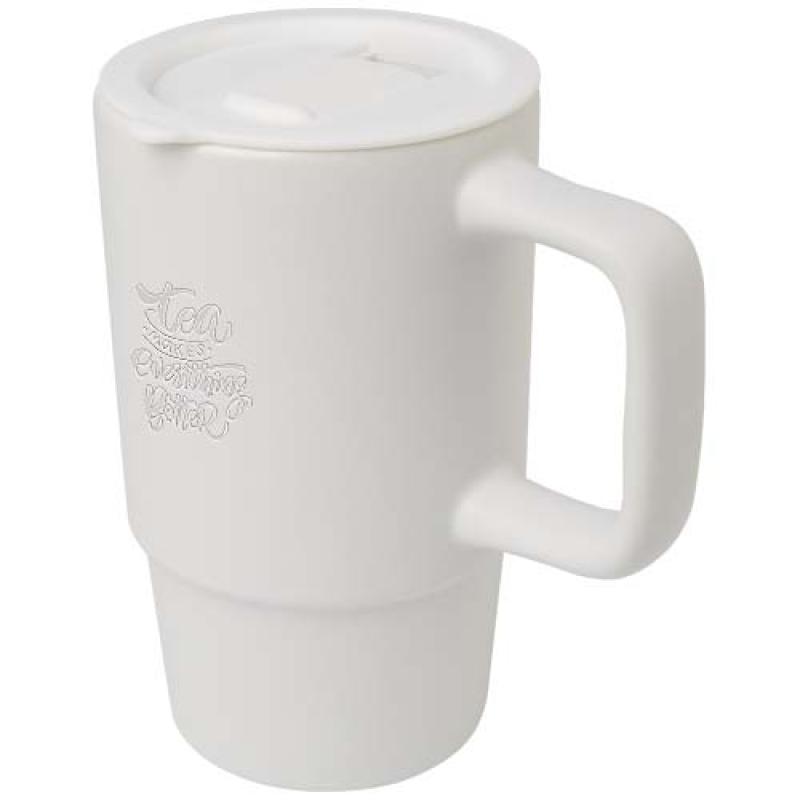 Taza de cerámica con tapa de plástico de 450 ml "Carter"
