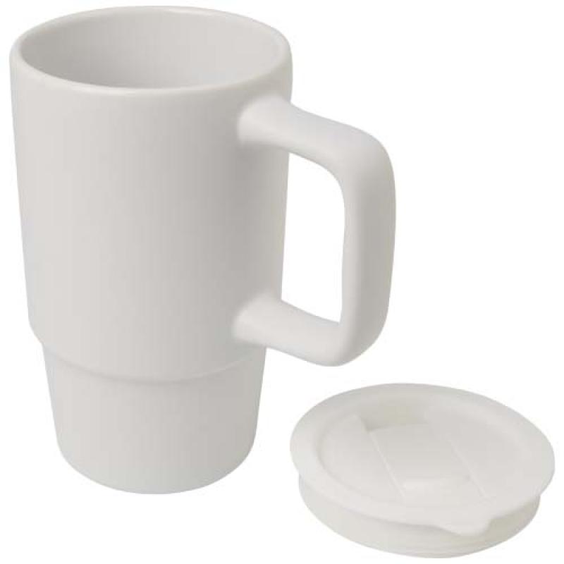 Taza de cerámica con tapa de plástico de 450 ml "Carter"