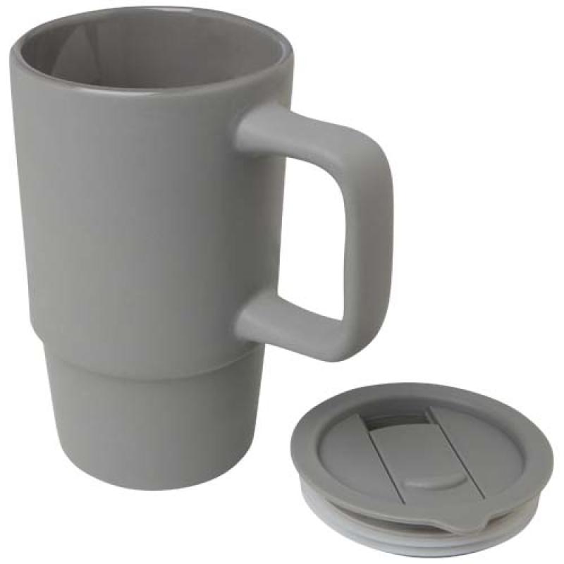 Taza de cerámica con tapa de plástico de 450 ml "Carter"