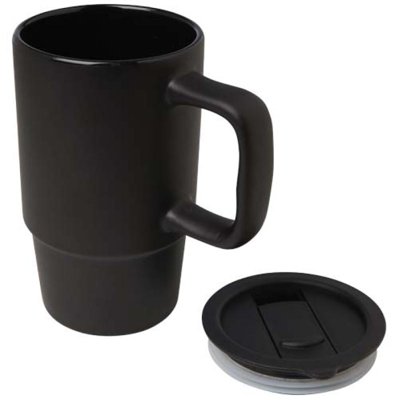 Taza de cerámica con tapa de plástico de 450 ml "Carter"