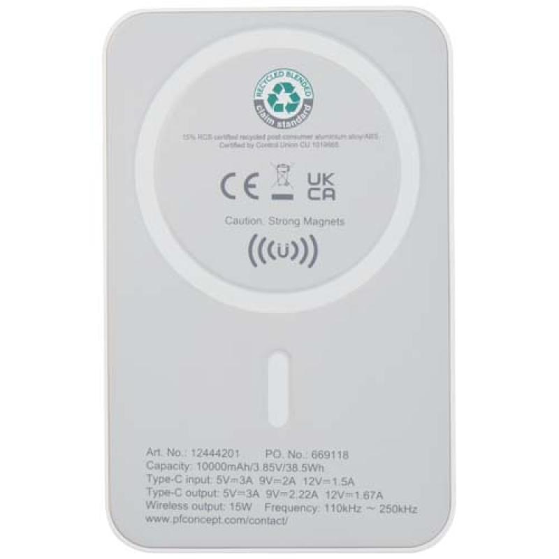 Batería externa inalámbrica magnética de 10 000 mAh y 15 W con PD de 20 W fabricada con plástico reciclado "Acrab"