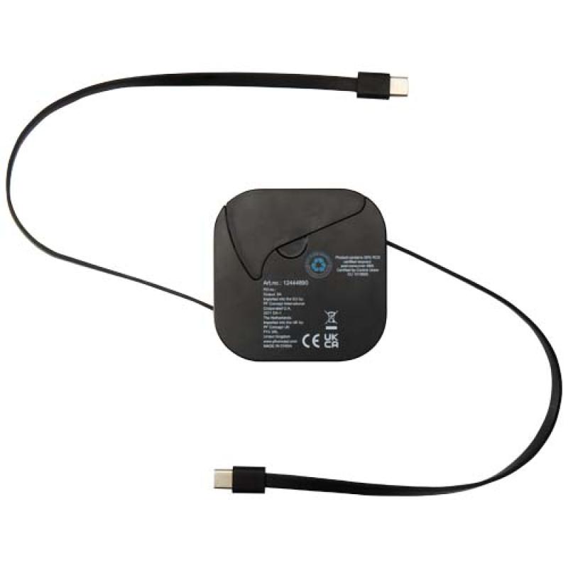 Cable retráctil reciclado 5 en 1 para sincronización de datos y carga rápida de 100 W con kit de herramientas para smartphone "G