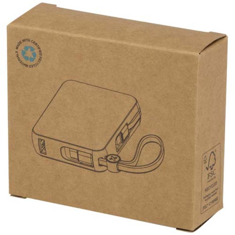 Batería externa para tableta de 10 000 mAh y 35 W con cable tipo C integrado y fabricada con plástico reciclado "Acrux"