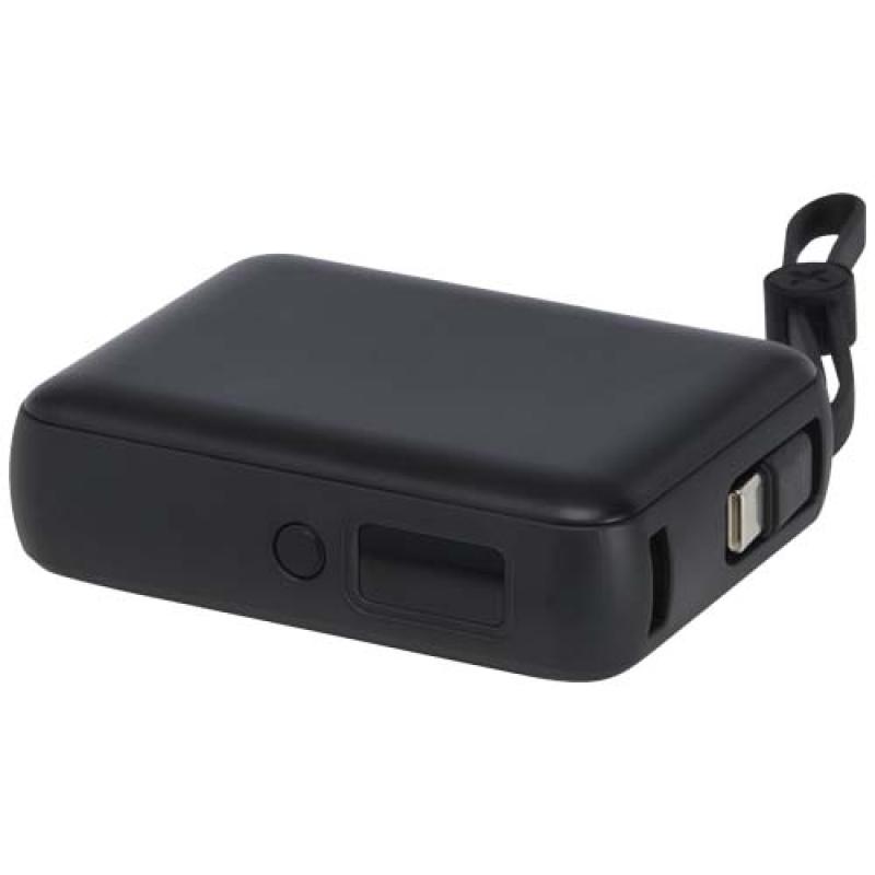Batería externa para tableta de 10 000 mAh y 35 W con cable tipo C integrado y fabricada con plástico reciclado "Acrux"