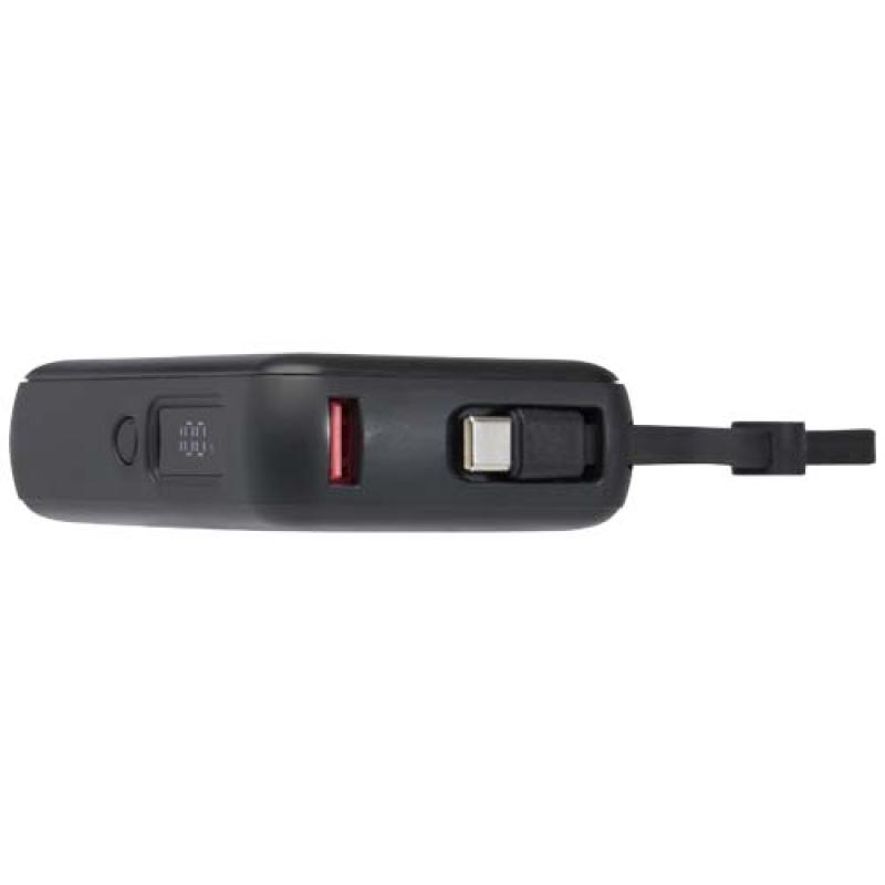 Batería externa para tableta de 10 000 mAh y 35 W con cable tipo C integrado y fabricada con plástico reciclado "Acrux"