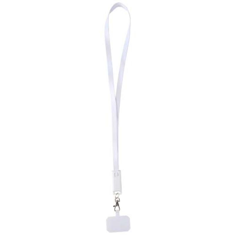 Lanyard de plástico reciclado para smartphone con sincronización de datos integrada y cable 5 en 1 de carga rápida de 65 W "Fran