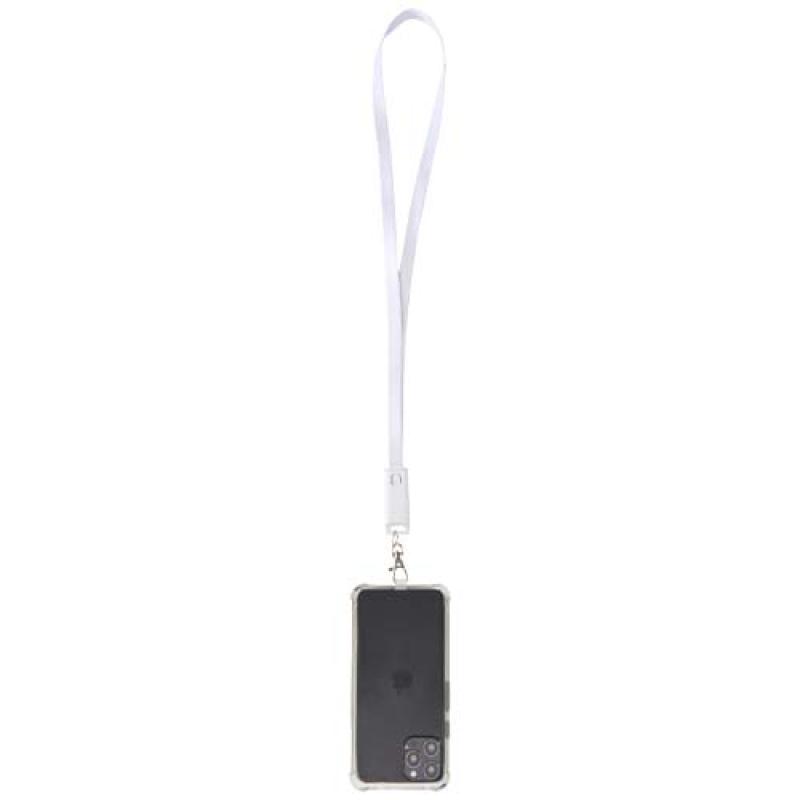 Lanyard de plástico reciclado para smartphone con sincronización de datos integrada y cable 5 en 1 de carga rápida de 65 W "Fran