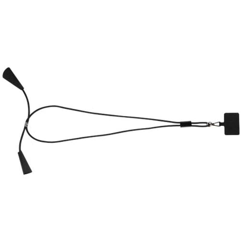 Lanyard de plástico reciclado para smartphone con sincronización de datos integrada y cable 5 en 1 de carga rápida de 100 W "Fun