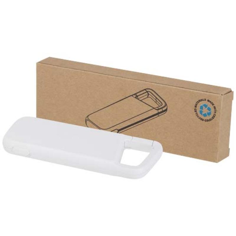 Batería externa de 5000 mAh y 12 W de plástico reciclado resistente al agua con mosquetón "Alkes"