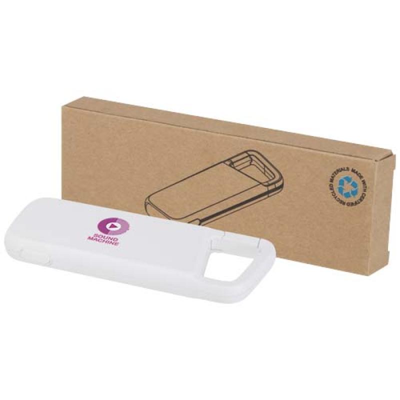 Batería externa de 5000 mAh y 12 W de plástico reciclado resistente al agua con mosquetón "Alkes"