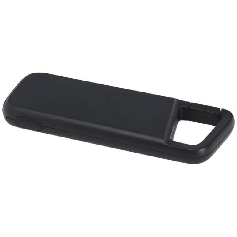Batería externa de 5000 mAh y 12 W de plástico reciclado resistente al agua con mosquetón "Alkes"