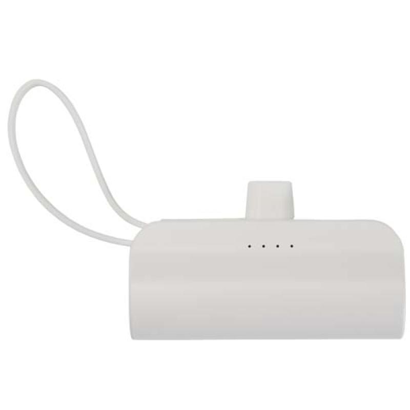 Batería externa tipo-C de plástico reciclado de 5000 mAh y 10 W con soporte abatible incorporado y cable 2 en 1 "Alnair"
