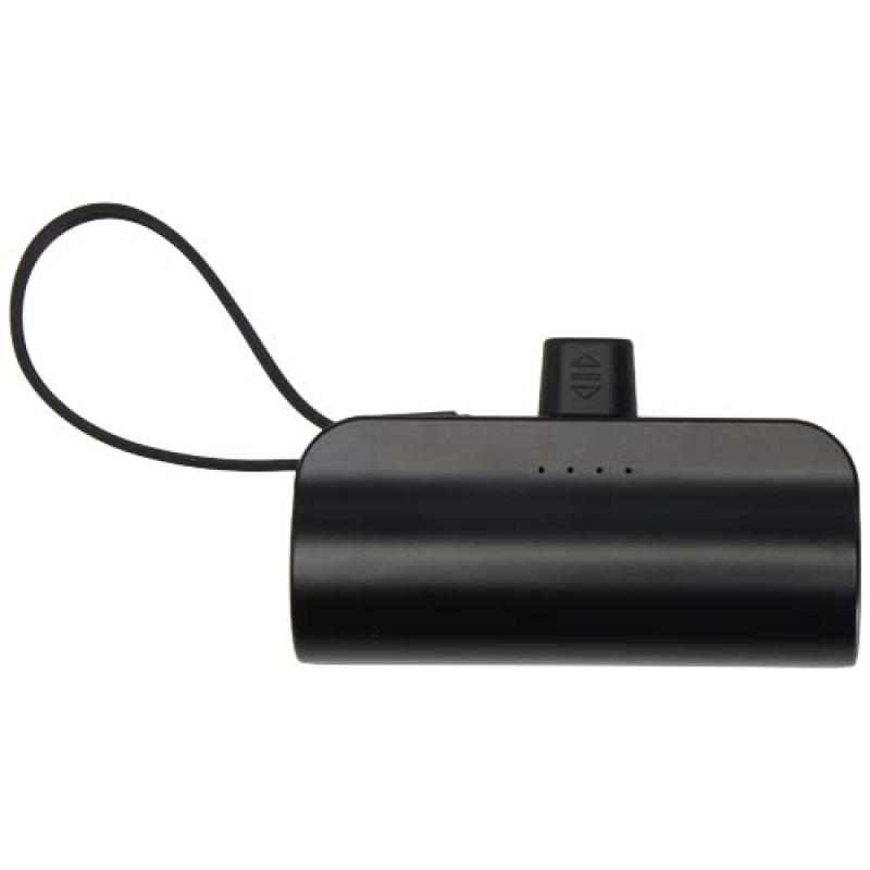 Batería externa tipo-C de plástico reciclado de 5000 mAh y 10 W con soporte abatible incorporado y cable 2 en 1 "Alnair"