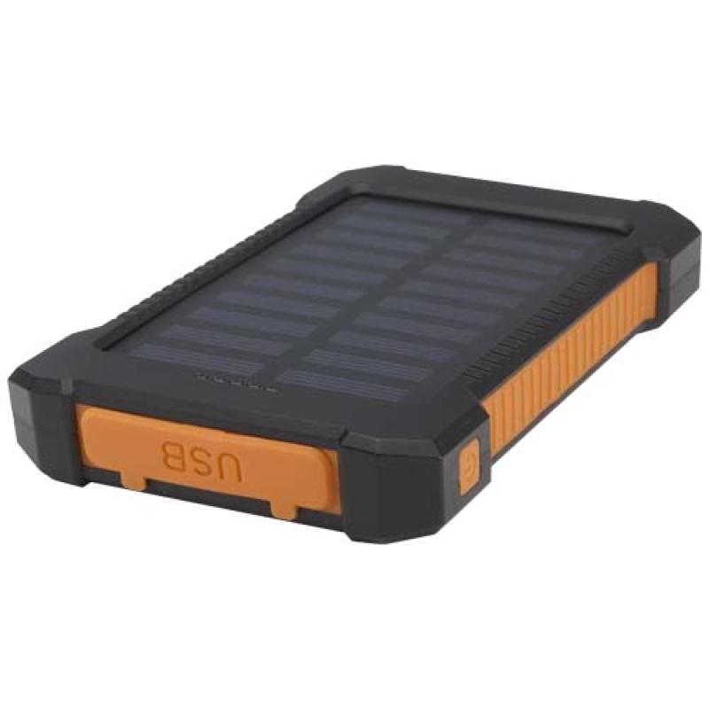 Batería externa solar de 5000 mAh y 10 W de plástico reciclado robusto con linterna incorporada "Altair"