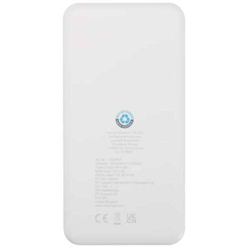 Batería externa de plástico reciclado de 10 000 mAh y 10 W "Intan"