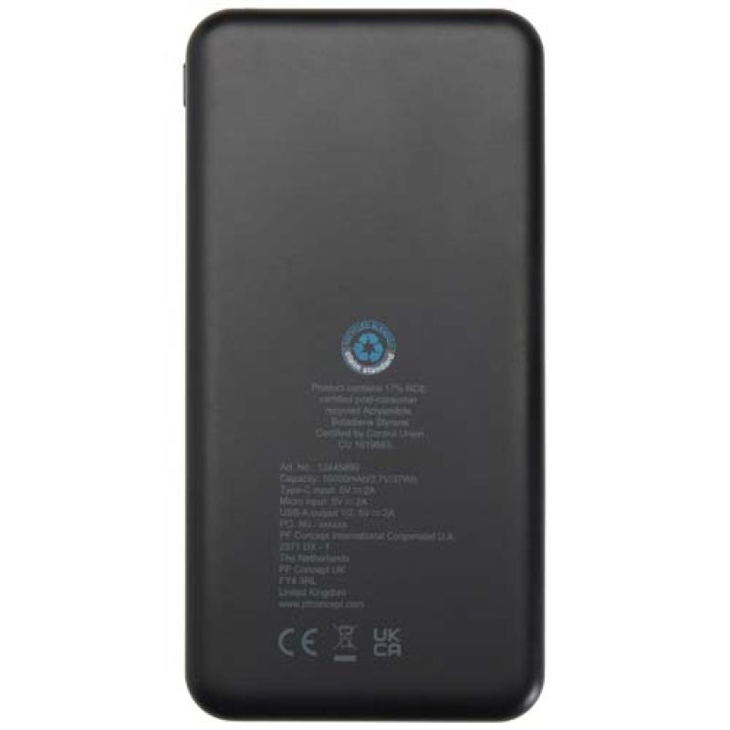 Batería externa de plástico reciclado de 10 000 mAh y 10 W "Intan"