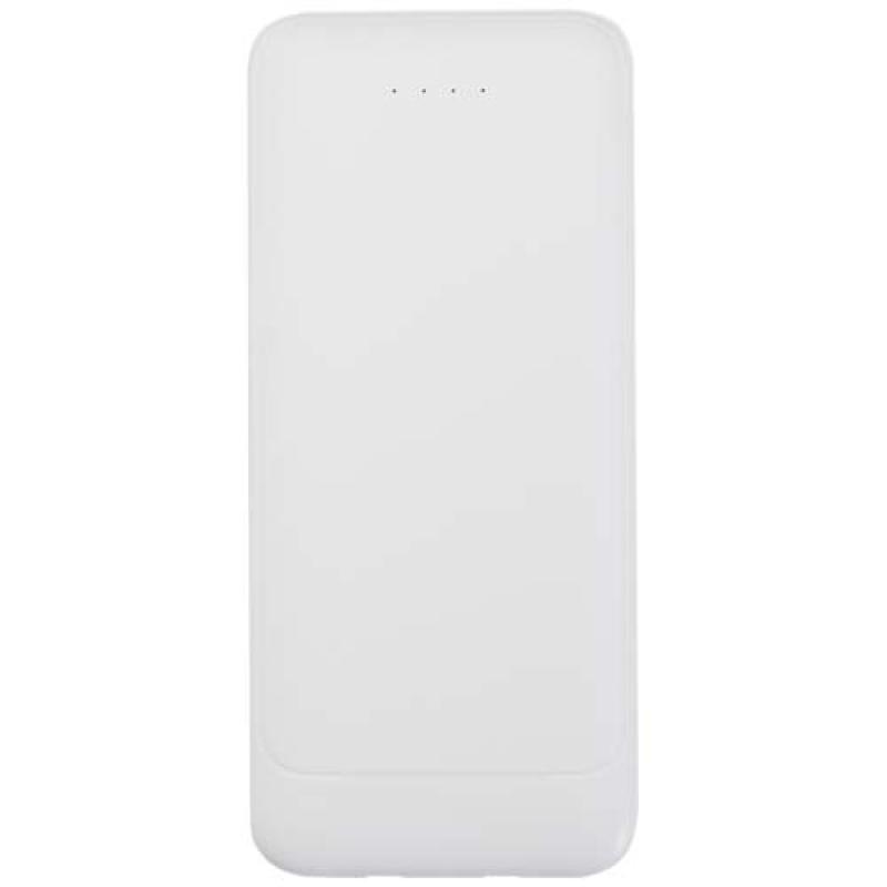 Batería externa de plástico reciclado de 10 000 mAh y 10 W con 2 cables integrados "Adhil"