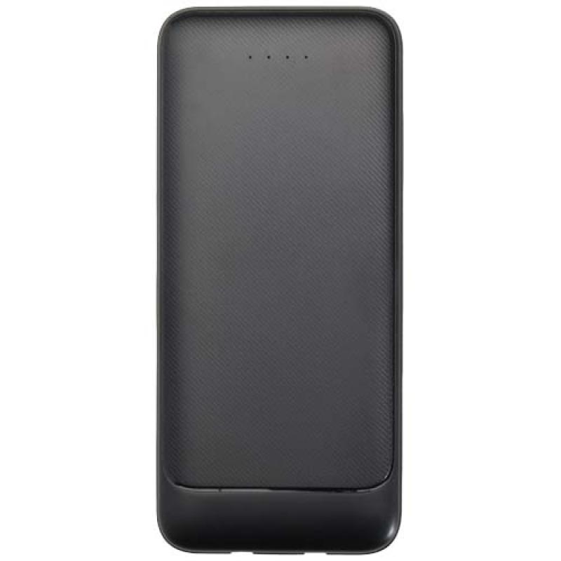 Batería externa de plástico reciclado de 10 000 mAh y 10 W con 2 cables integrados "Adhil"