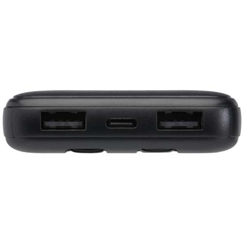 Batería externa de plástico reciclado de 10 000 mAh y 10 W con 2 cables integrados "Adhil"