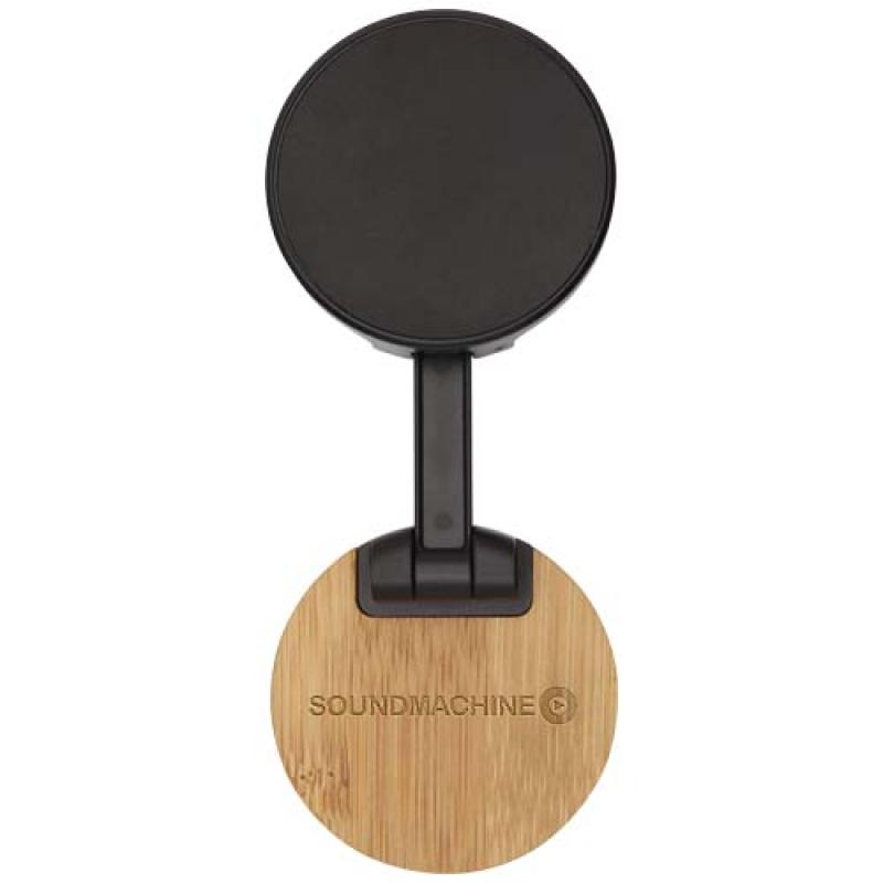 Soporte para teléfono magnético plegable de plástico reciclado con detalles de bambú "Alcor"