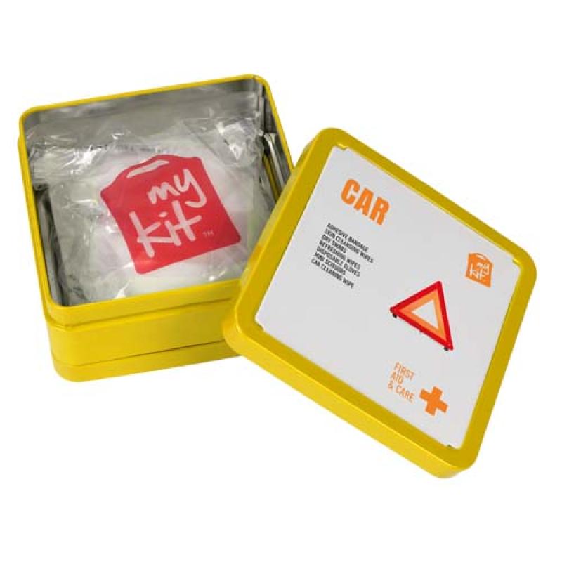 Kit de primeros auxilios para el coche en caja metálica "MyKit"