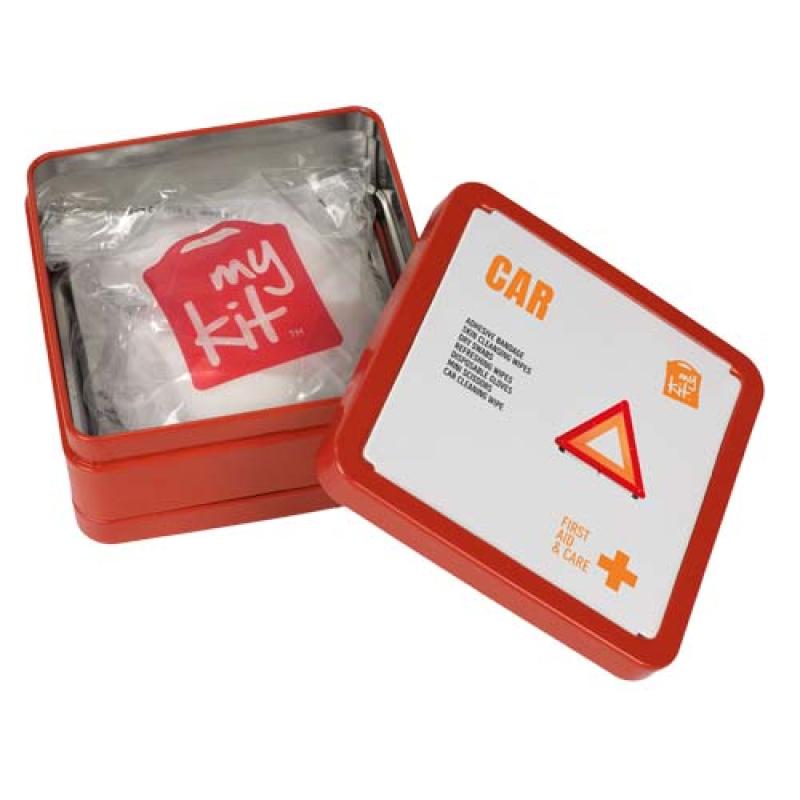 Kit de primeros auxilios para el coche en caja metálica "MyKit"