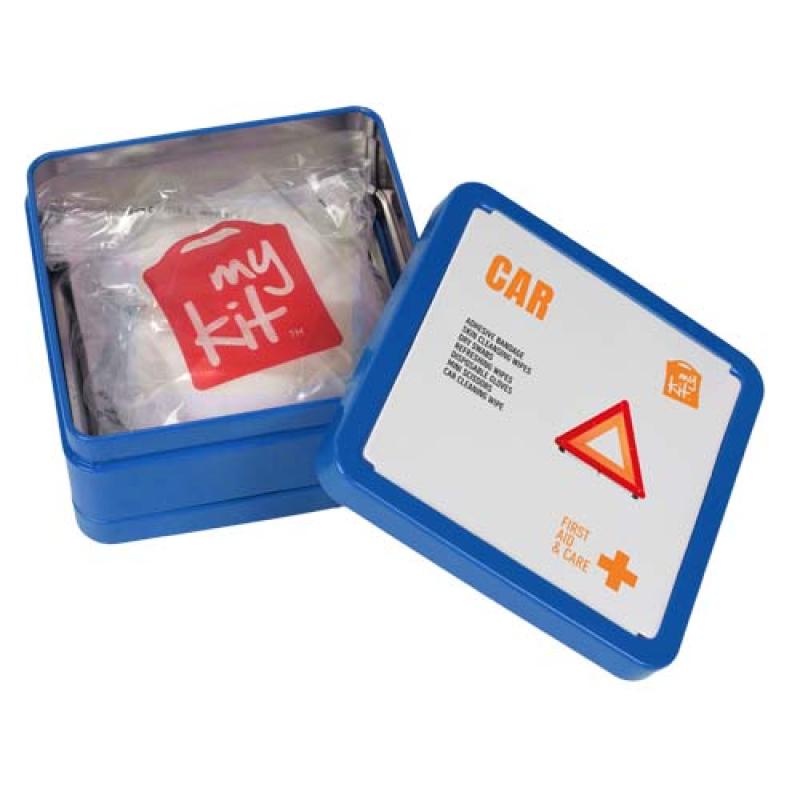 Kit de primeros auxilios para el coche en caja metálica "MyKit"