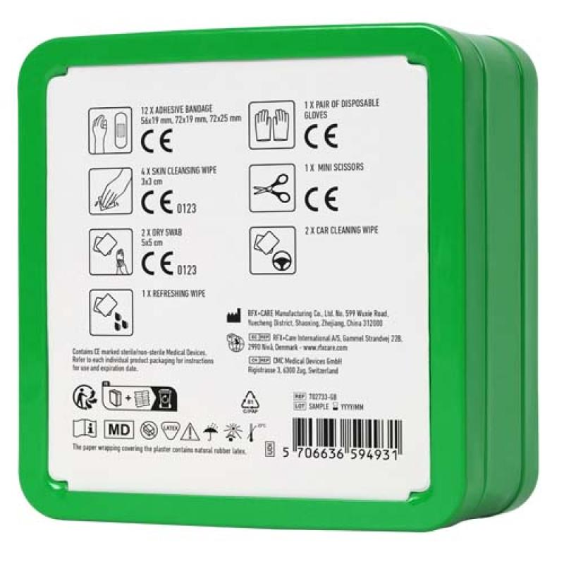 Kit de primeros auxilios para el coche en caja metálica "MyKit"